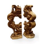 Pair of gilded shelf brackets - 18th century