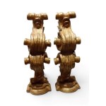 Pair of gilded shelf brackets - 18th century