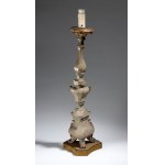 Gilded and lacquered altar candlestick - Rome, 18th century