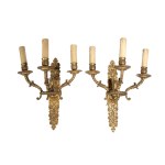 Pair of bronze wall sconces - 19th century