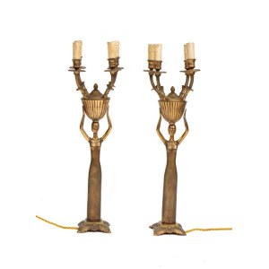 Pair of Art Deco-style candlesticks - 20th century