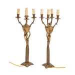 Pair of Art Deco-style candlesticks - 20th century