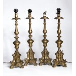 Set of four brass candlesticks - Italy, 20th century