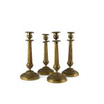 Lot of four French brass candlesticks - Early 20th century