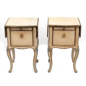 Pair of Venetian bedside tables in Louis XV style - Italy, 20th century