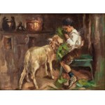 Indoor scene with a child - 20th century