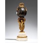 ALFRED DAUBRÉE “Pendule au Globe” table clock in gilded bronze, Louis XVI style - France, 19th century