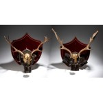 Pair of hunting-style wall sconces - Germany, late 19th century-early 20th century