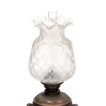 Pair of embossed metal oil lamps - 20th century