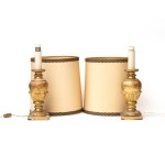 Pair of gilded wooden lamps - Central Italy, 19th century