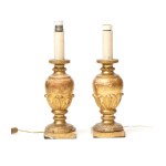 Pair of gilded wooden lamps - Central Italy, 19th century