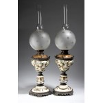 Pair of Large Kerosene Lamps - France, late 19th century