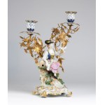 Pair of Capodimonte candlesticks - 19th century