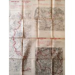 A set of 11 maps from World War II and the 1950s [Poland, Finland and Scandinavia, France, Germany]