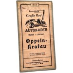 Road Map of Poland—from World War II—1941—Opole–Kraków [Wrocław, Upper Silesia, Rybnik, Bielsko, Racibórz, Katowice, Opole, Częstochowa]
