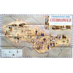 A Large, Colorful Ethnographic Map of Czechoslovakia - Prague, 1948 [ Folk Costumes, Customs, Handicrafts, Pottery ]