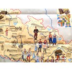 A Large, Colorful Ethnographic Map of Czechoslovakia - Prague, 1948 [ Folk Costumes, Customs, Handicrafts, Pottery ]