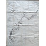 China. Map of the route taken by Lord George Macartney of the British Embassy from Hangzhou to Canton, China. Paris, ca. 1800