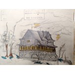 Franciszek Siwek (1858–1933), Sketchbook from the Second Polish Republic [Mountain Hut on Stożek, Równica, Wisła, Ustroń, Cieszyn, stamp]