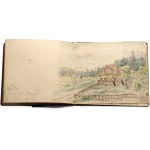 Franciszek Siwek (1858–1933), Sketchbook from the Second Polish Republic [Mountain Hut on Stożek, Równica, Wisła, Ustroń, Cieszyn, stamp]