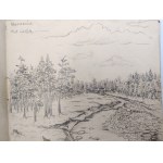 Franciszek Siwek (1858–1933), Sketchbook from the Second Polish Republic [Mountain Hut on Stożek, Równica, Wisła, Ustroń, Cieszyn, stamp]
