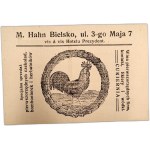 Advertising Prints - M. Hahn, Bielsko (chocolate, alcohol) / Franciszek Twardy, Bystra (cold cuts, meat), Second Polish Republic era