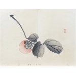 Kawabata Gyokusho (1842–1913), A Persimmon Twig, from the series: One Hundred Motifs for Learning Painting, published by Yoshikawa Hanshichi, Tokyo, Japan, 1898.