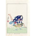 Tsukioka Yoshitoshi (1839–1892), Iiokano Sutegorō subdues an attacker with a broken pot, from the series “Biographies of Contemporary Men,” published by Nippon Bijjutsu Dokokai, Japan, 1920.