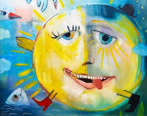 Wojciech Muda/Munke (ur. 1981), Słońce z przyjaciółmi zwiedzą świat, 2014