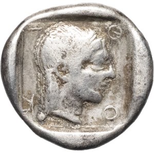 Phocis, Phocian League. Triobol ND (478–460), Delphi.