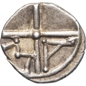 Massilia - Marseille. Obole with head facing left and sideburns, ND (215–49 BC), Marseille.