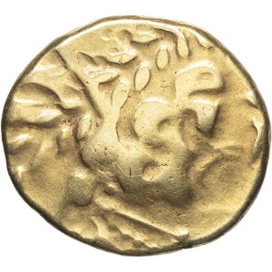 Ambiens / Belgium. Statère au flan court à la tête d'indien, classe I var. 2 ND (première moitié du Ier siècle avant J.-C.).