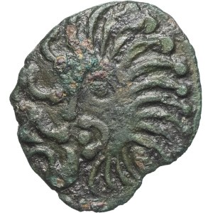 Bellovaques. Bronze statue of a rooster and a human head, undated (second third of the 1st century B.C. and the Gallic Wars).
