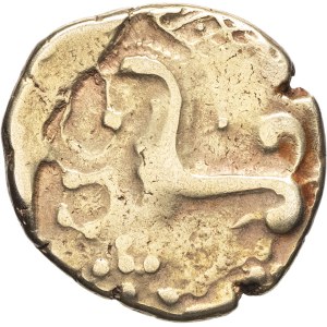 Parisii. Stater, Class VII, short-edge type, var. 2 with the ND triskelion (first half of the 1st century B.C.).