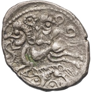 Armorica / Veneti. Billon stater, Series 353A, Class IV, with a pointed and upturned snout, featuring a wild boar (late first half of the 1st century B.C. and the Gallic Wars).