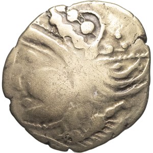 Aulerci Eburovices. Hemistater with a wild boar, var. 3 ND (early 1st century B.C. through the Gallic Wars).