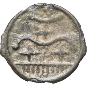 Durocasses. A Bû-type potin, variant 2, with a ball-shaped hairline (first half of the 1st century B.C. and the Gallic Wars).