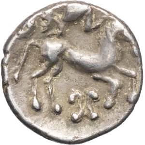 Bituriges Cubes. Drachma with two crescents, ND (150–80 B.C.).