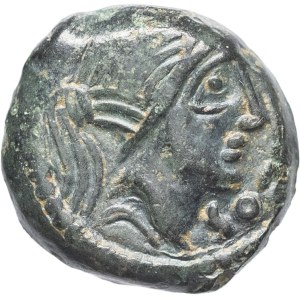 Carnutes. PIXTILOS bronze coin, Class III, featuring a bird and the letter ND (second half of the 1st century, c. 30–10 BCE).