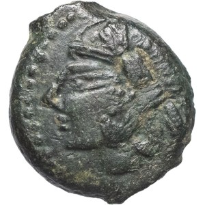 Carnutes. Bronze coin depicting a horse and a wild boar, CAR 15, previously unpublished obverse without a star, ND (second half of the 1st century B.C.).