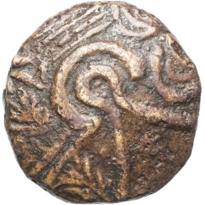 Aedui. Bronze, imitation of the Suessiones’ anchor-type stater, Siauges-Saint-Romain ND type (second half of the 1st century B.C.).