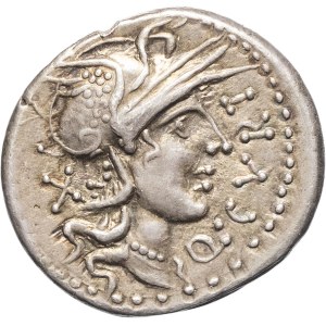 Q. Curti. Denarius ND (116–115 BC), Rome.