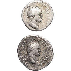 Vespasien (69-79). Lot de deux deniers ND, Rome.