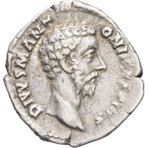 Chest of drawers (177–192). Denarius, for the divine Marcus Aurelius ND (180), Rome.