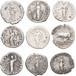 Lot. Lot of 9 denarii ND, Rome.