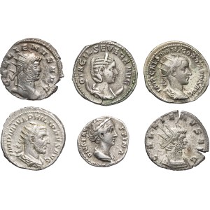 Lot. Lot of 6 denarii and antoniniani, 141–268, Rome.