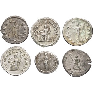 Lot. Lot of 6 denarii and antoniniani, 141–268, Rome.