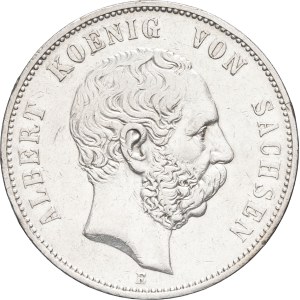 Saxe, Albert (1873–1902). 5 (five) marks, 1902, E, Muldenhütten.