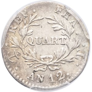 Consulate (1799–1804). Quarter franc, Year 12 (1804), T, Nantes.