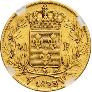 Charles X (1824-1830). 20 francs 1828, W, Lille.